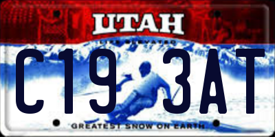 UT license plate C193AT