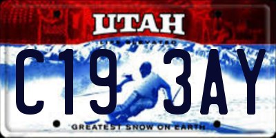 UT license plate C193AY