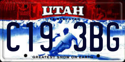 UT license plate C193BG