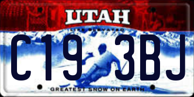 UT license plate C193BJ