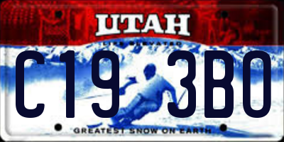 UT license plate C193BO