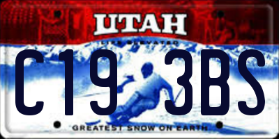 UT license plate C193BS