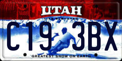 UT license plate C193BX