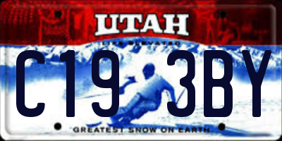 UT license plate C193BY
