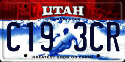 UT license plate C193CR