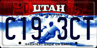 UT license plate C193CT