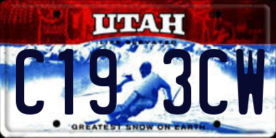 UT license plate C193CW