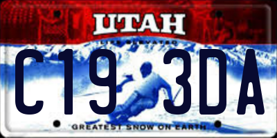 UT license plate C193DA