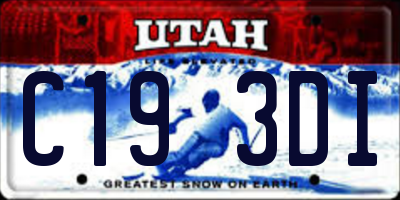 UT license plate C193DI