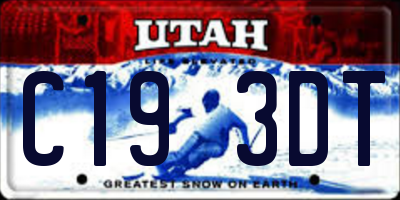 UT license plate C193DT