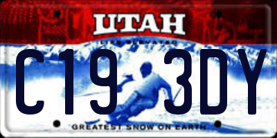 UT license plate C193DY