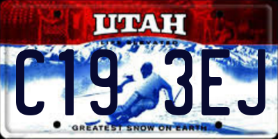 UT license plate C193EJ