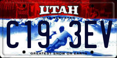 UT license plate C193EV