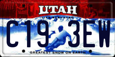 UT license plate C193EW