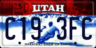 UT license plate C193FC