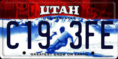 UT license plate C193FE