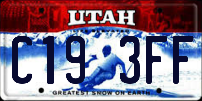 UT license plate C193FF