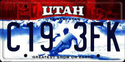 UT license plate C193FK