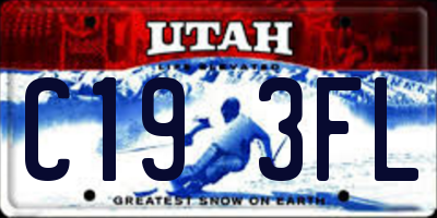 UT license plate C193FL