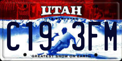 UT license plate C193FM