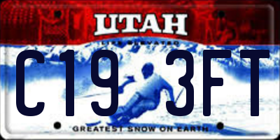 UT license plate C193FT