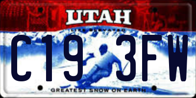 UT license plate C193FW