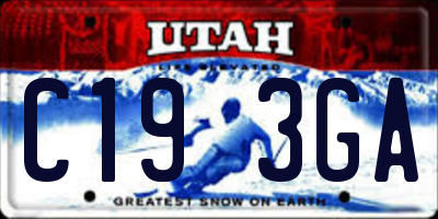 UT license plate C193GA