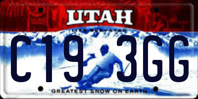 UT license plate C193GG