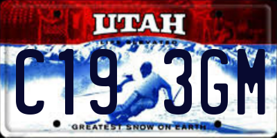 UT license plate C193GM