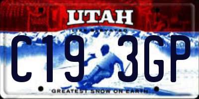 UT license plate C193GP