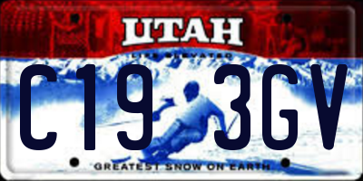 UT license plate C193GV