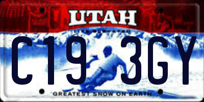 UT license plate C193GY