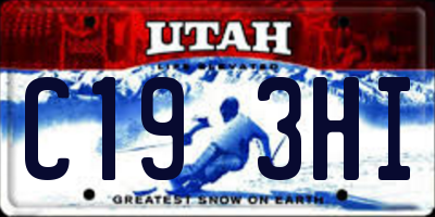 UT license plate C193HI