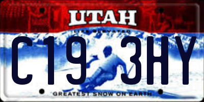 UT license plate C193HY