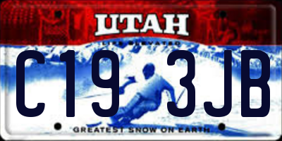 UT license plate C193JB