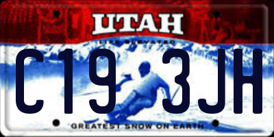 UT license plate C193JH