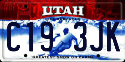 UT license plate C193JK
