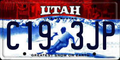 UT license plate C193JP