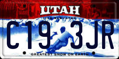 UT license plate C193JR