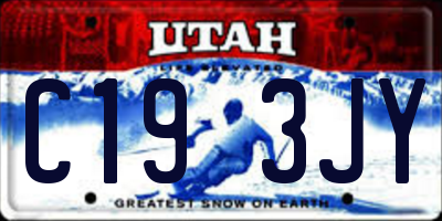 UT license plate C193JY