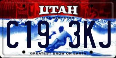 UT license plate C193KJ