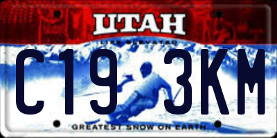UT license plate C193KM