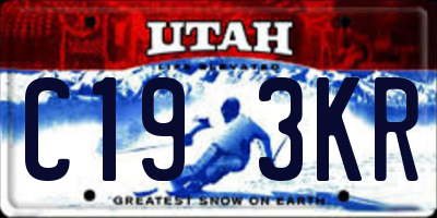 UT license plate C193KR