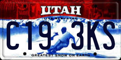 UT license plate C193KS