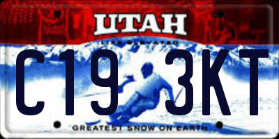UT license plate C193KT