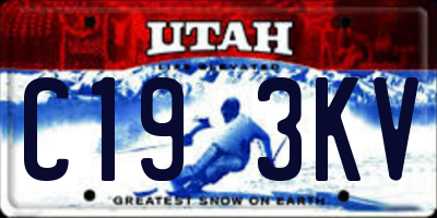 UT license plate C193KV
