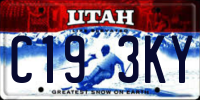 UT license plate C193KY