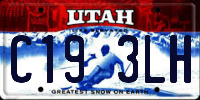 UT license plate C193LH