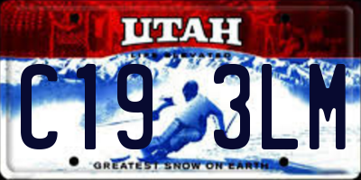 UT license plate C193LM