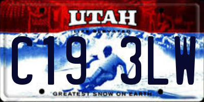 UT license plate C193LW